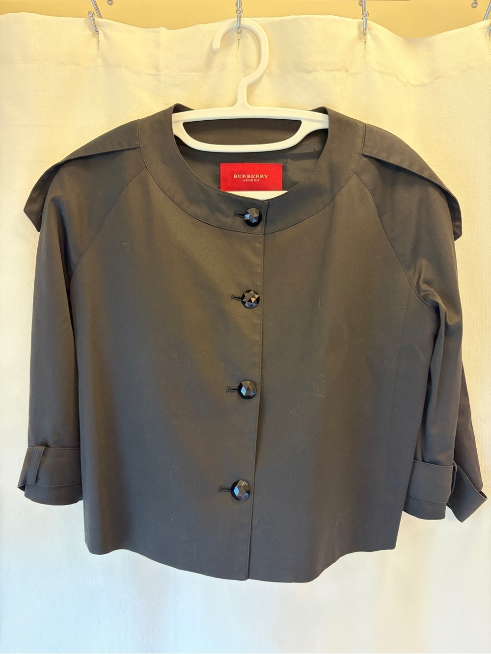 Burberry London Black Sleek Cropped Jacket | Sz S (4/6) - Picture 3 of 14